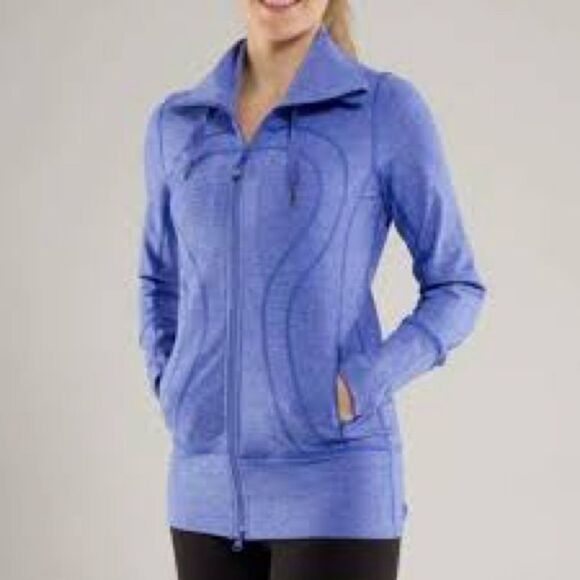 LULULEMON IN STRIDE JACKET - Blue Zip-Up Sz 6 - Picture 7 of 11